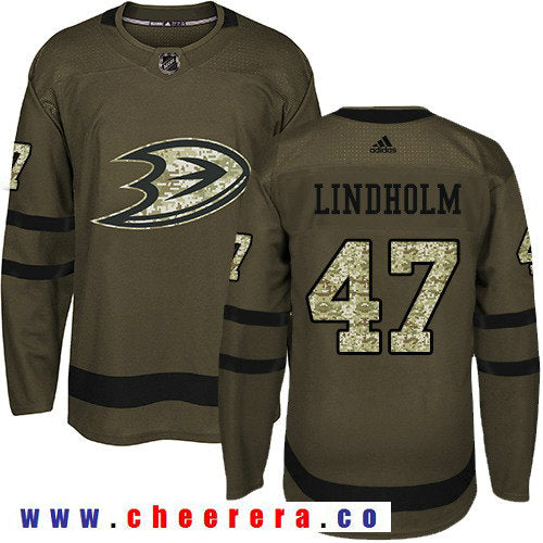 Adidas Hampus Lindholm Anaheim Ducks green Salute To Service jersey