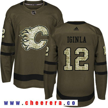 Adidas Jarome Iginla Calgary Flames green Salute To Service jersey