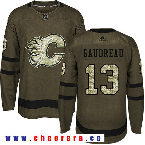 Adidas Johnny Gaudreau Calgary Flames green Salute To Service jersey