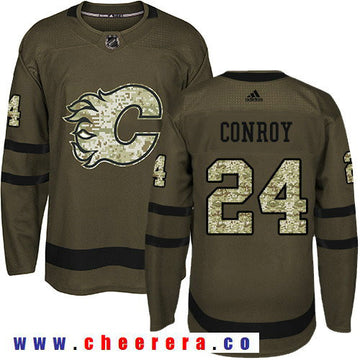 Adidas Craig Conroy Calgary Flames green Salute To Service jersey