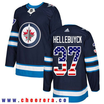 Adidas Connor Hellebuyck Winnipeg Jets navy Authentic jersey