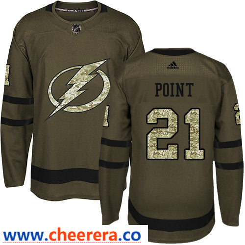 Adidas Brayden Point Tampa Bay Lightning green Salute To Service jersey