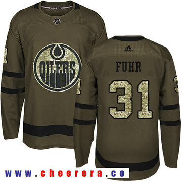 Adidas Grant Fuhr Edmonton Oilers green Salute To Service jersey