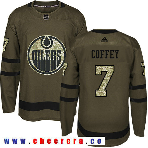 Adidas Paul Coffey Edmonton Oilers green Salute To Service jersey