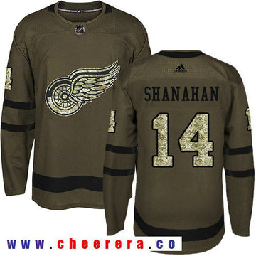 Adidas Brendan Shanahan Detroit Red Wings green Salute To Service jersey