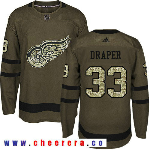 Adidas Kris Draper Detroit Red Wings green Salute To Service jersey