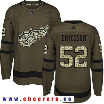 Adidas Jonathan Ericsson Detroit Red Wings green Salute To Service jersey