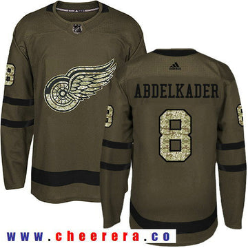 Adidas Justin Abdelkader Detroit Red Wings green Salute To Service jersey