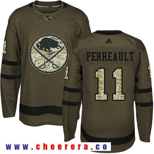 Adidas Gilbert Perreault Buffalo Sabres green Salute To Service jersey