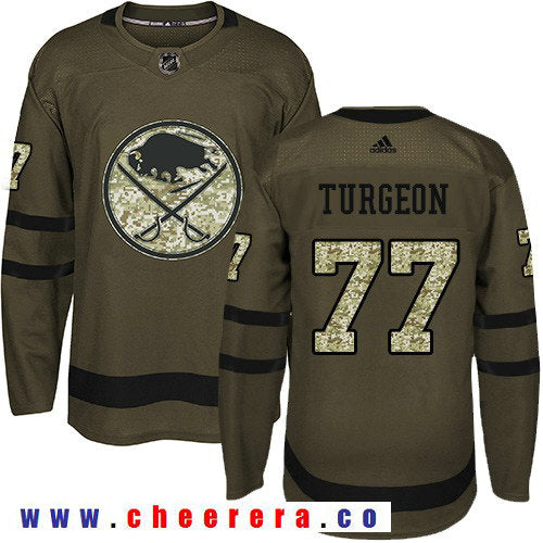 Adidas Pierre Turgeon Buffalo Sabres green Salute To Service jersey