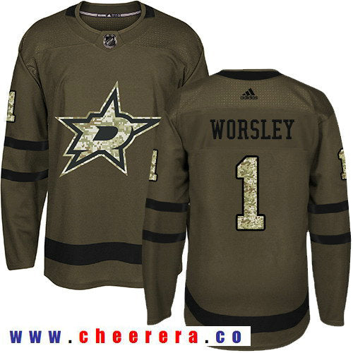 Adidas Gump Worsley Dallas Stars green Salute To Service jersey
