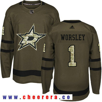Adidas Gump Worsley Dallas Stars green Salute To Service jersey