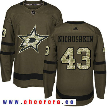 Adidas Valeri Nichushkin Dallas Stars green Salute To Service jersey
