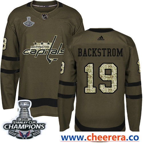 Adidas Nicklas Backstrom Washington Capitals green Salute To Service jersey
