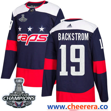 Adidas Nicklas Backstrom Washington Capitals navy Stadium Series jersey