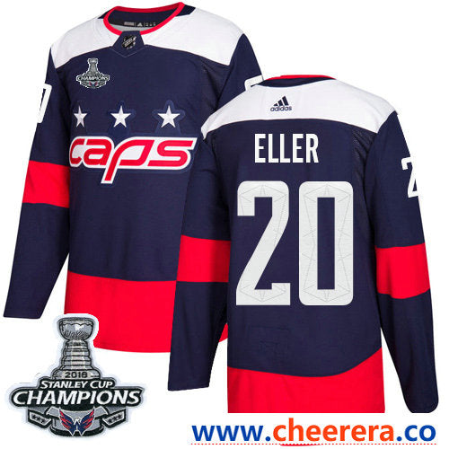 Adidas Lars Eller Washington Capitals navy Stadium Series jersey