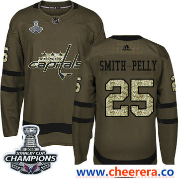 Adidas Devante Smith-Pelly Washington Capitals green Salute To Service jersey