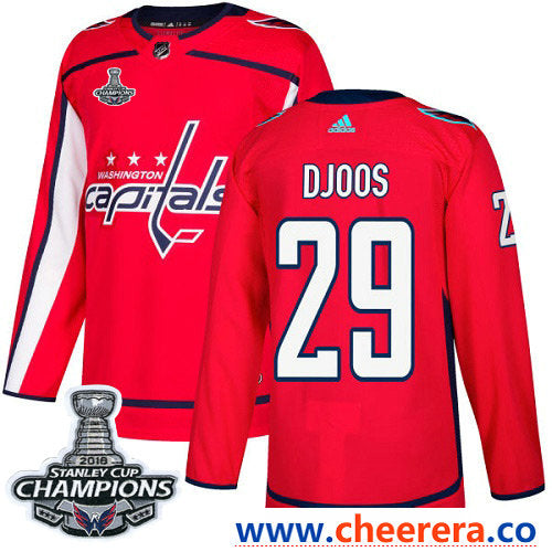 Adidas Christian Djoos Washington Capitals red Authentic jersey