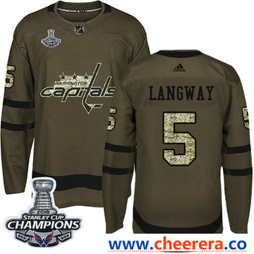 Adidas Rod Langway Washington Capitals green Salute To Service jersey