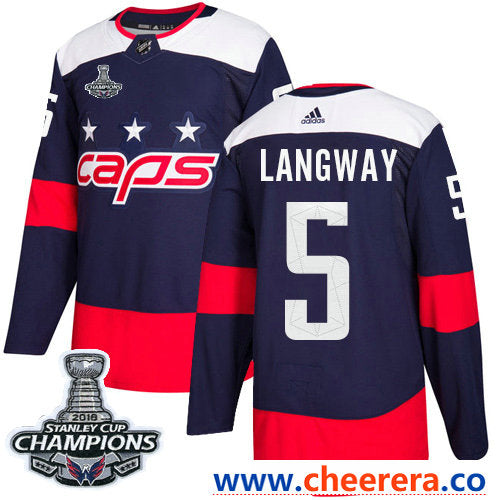 Adidas Rod Langway Washington Capitals navy Stadium Series jersey
