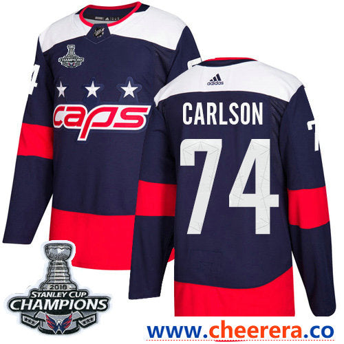 Adidas John Carlson Washington Capitals navy Stadium Series jersey