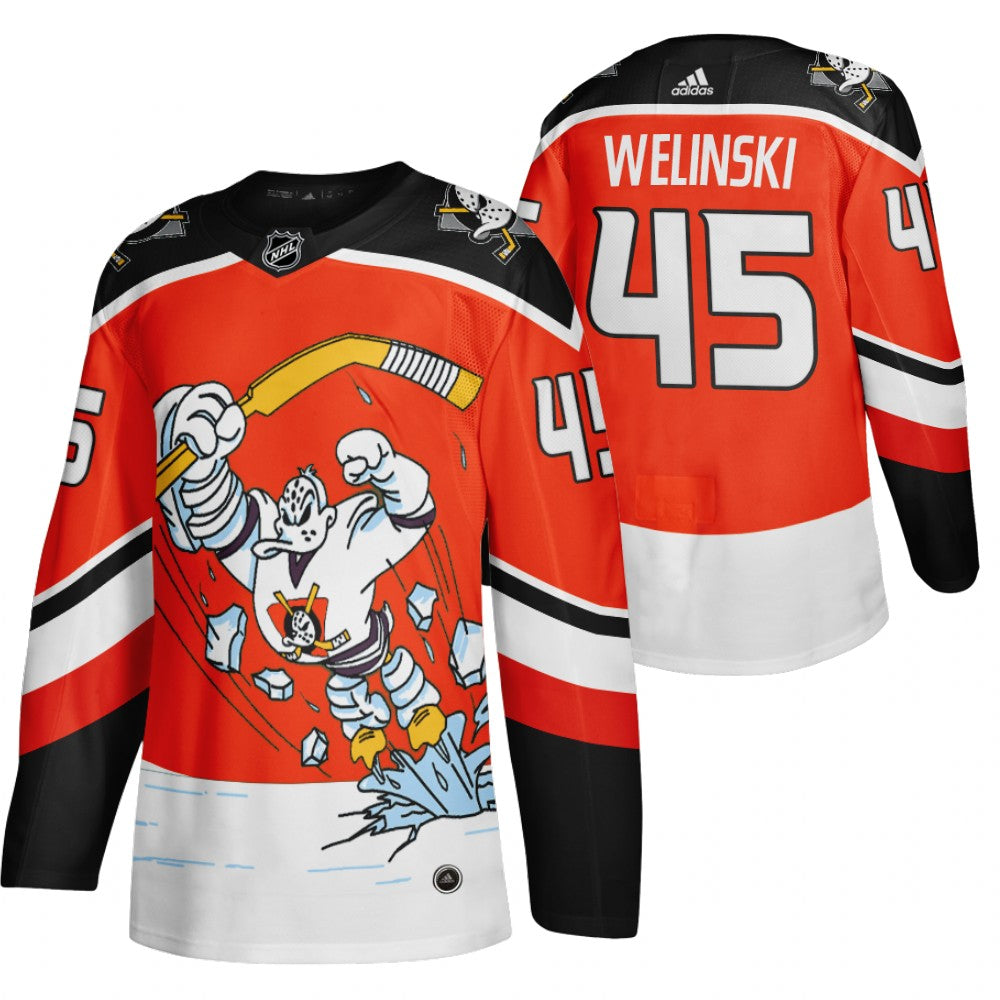 Andy Welinski Anaheim Ducks red Reverse Retro jersey