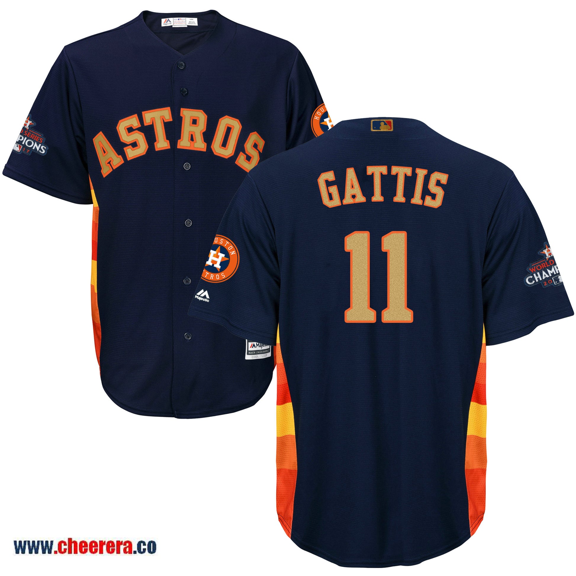 Evan Gattis Houston Astros navy jersey