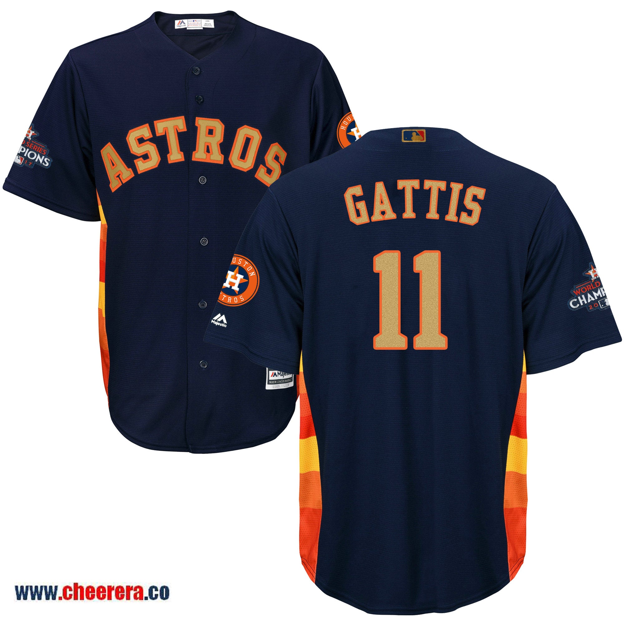 Evan Gattis Houston Astros navy jersey