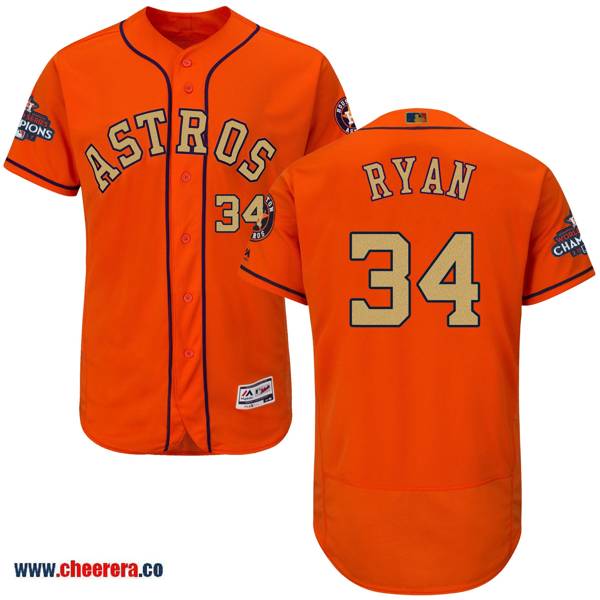 Nolan Ryan Houston Astros orange jersey