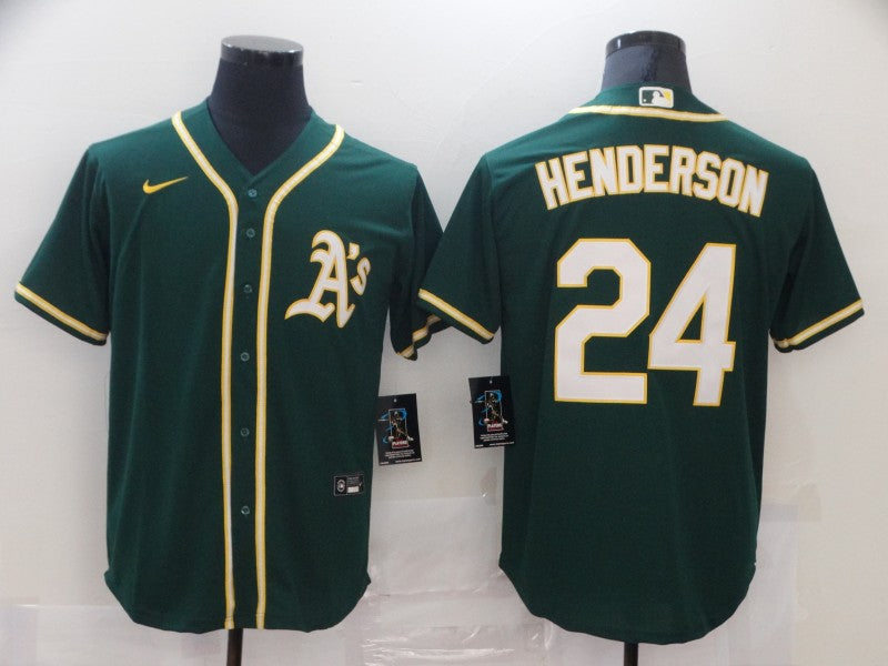 Rickey Henderson Oakland Athletics green jersey