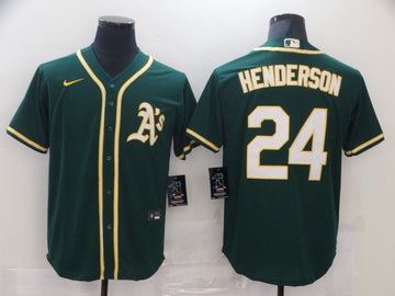 Rickey Henderson Oakland Athletics green jersey
