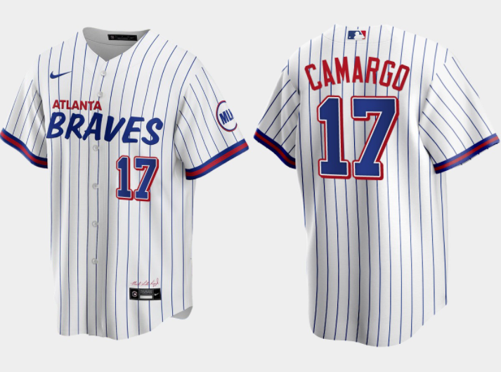 Johan Camargo Atlanta Braves white City Connect jersey