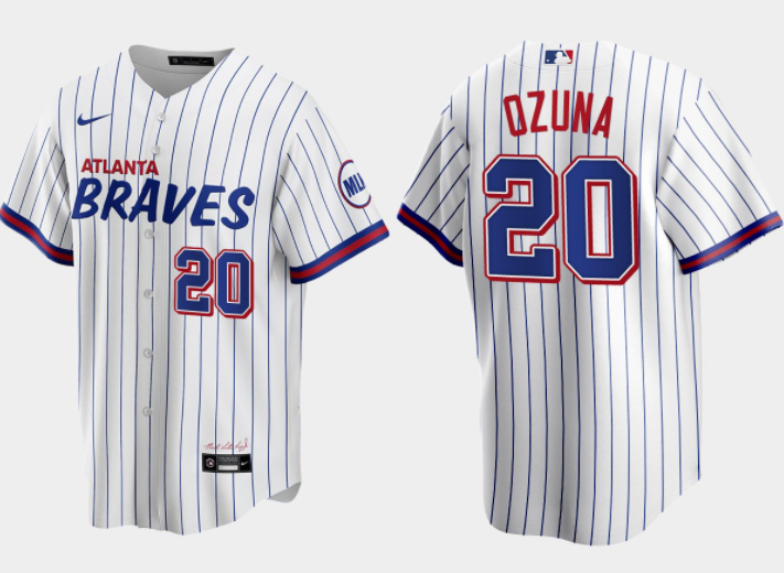 Marcell Ozuna Atlanta Braves white City Connect jersey