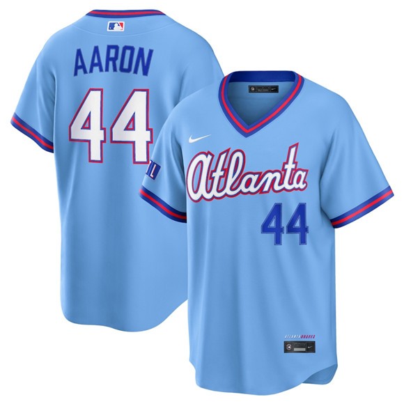 Hank Aaron Atlanta Braves blue City Connect jersey