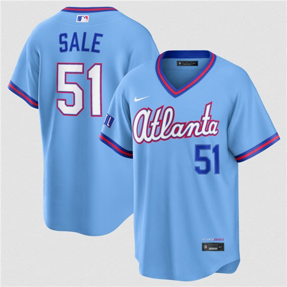 Chris Sale Atlanta Braves blue City Connect jersey