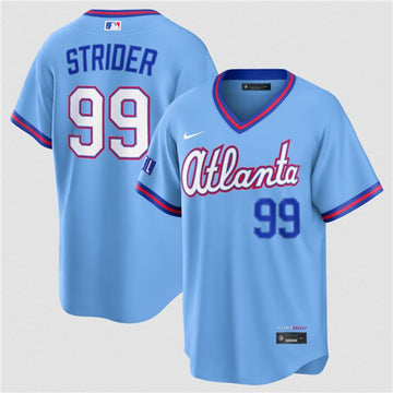 Spencer Strider Atlanta Braves blue City Connect jersey
