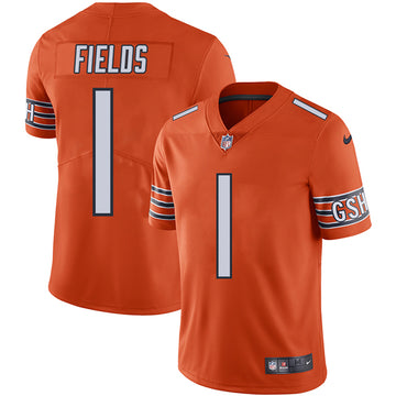 Justin Fields Chicago Bears orange Vapor jersey
