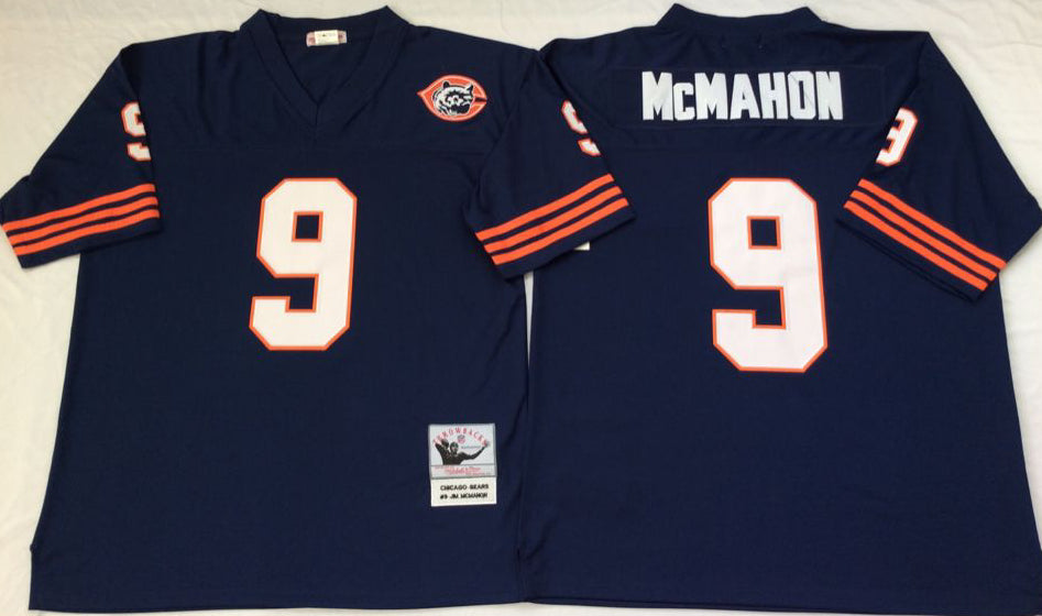 Jim McMahon Chicago Bears navy Throwback jersey
