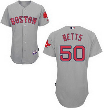 Mookie Betts Boston Red Sox gray jersey