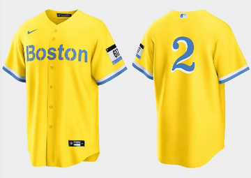 Justin Turner Boston Red Sox gold City Connect jersey