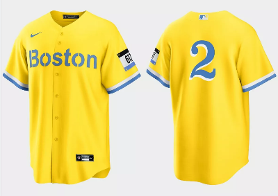 Justin Turner Boston Red Sox gold City Connect jersey