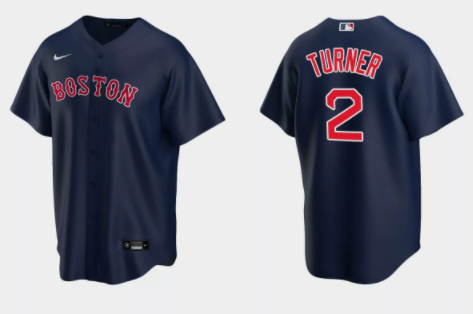 Justin Turner Boston Red Sox navy Alternate jersey
