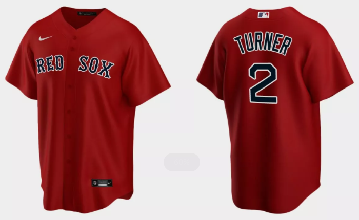 Justin Turner Boston Red Sox red Alternate jersey