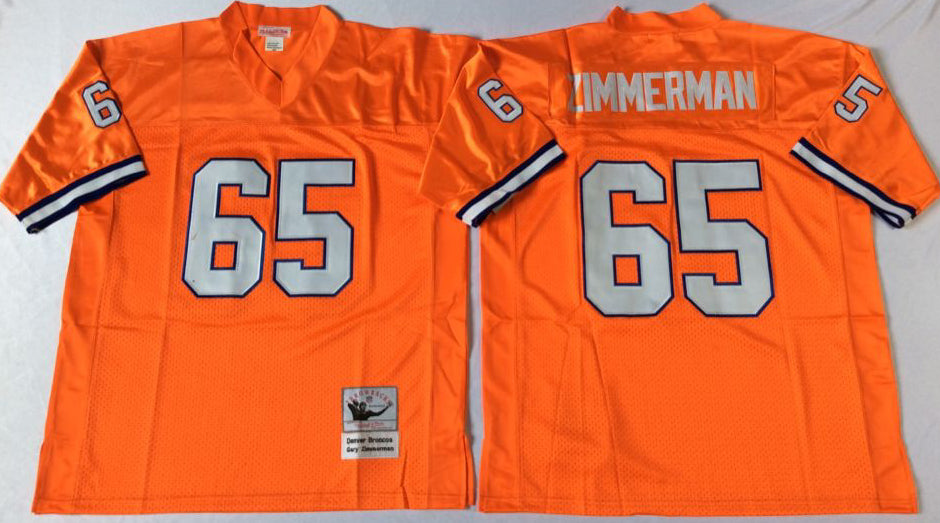 Gary Zimmerman Denver Broncos orange Throwback jersey