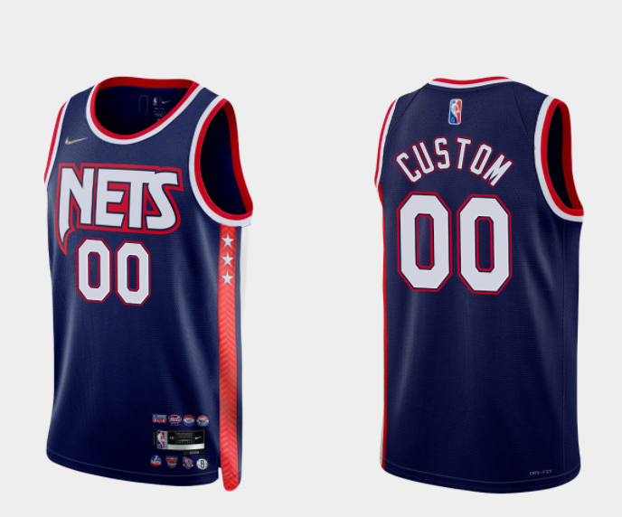 Custom Brooklyn Nets navy jersey