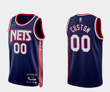 Custom Brooklyn Nets navy jersey