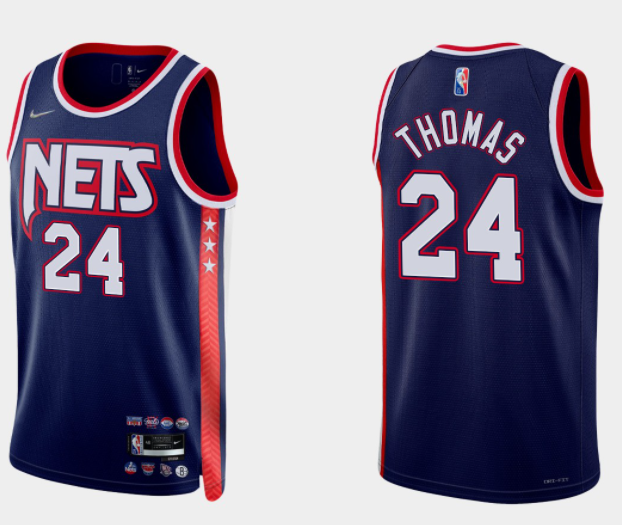 Cameron Thomas Brooklyn Nets navy jersey