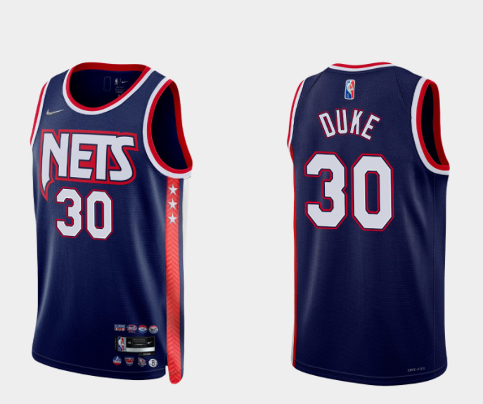 David Duke Brooklyn Nets navy jersey