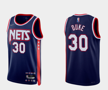 David Duke Brooklyn Nets navy jersey