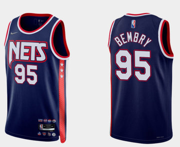 DeAndre' Bembry Brooklyn Nets navy jersey